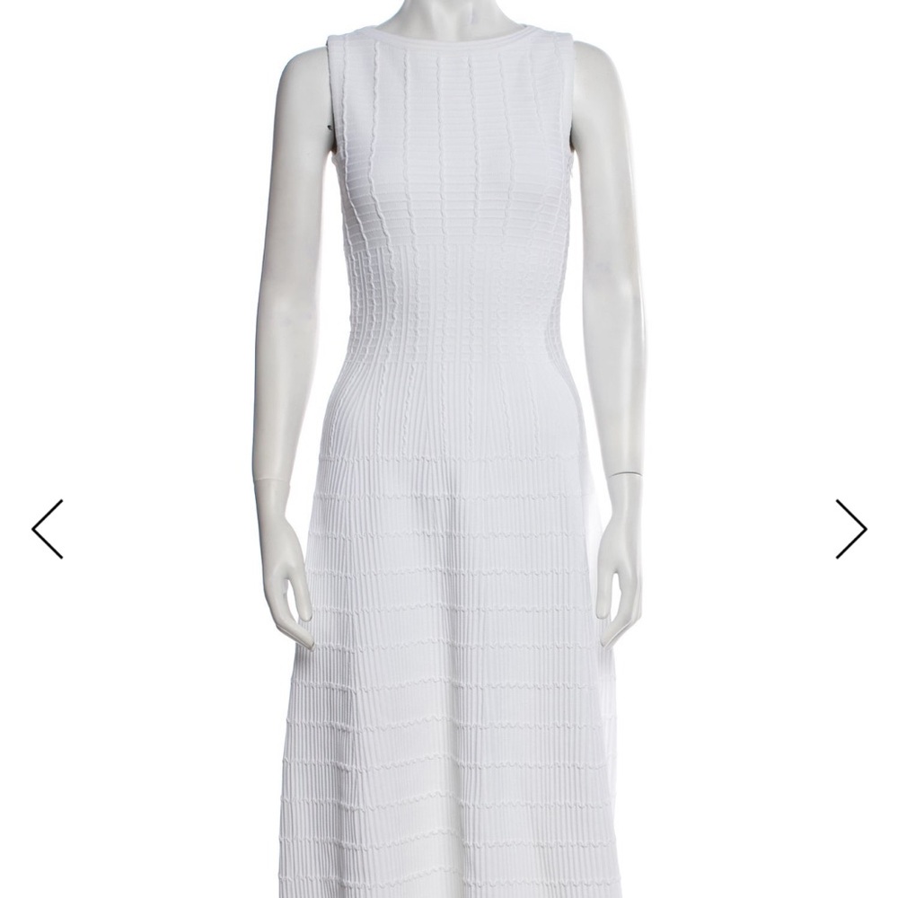 Alaia White Textured Midi Dress